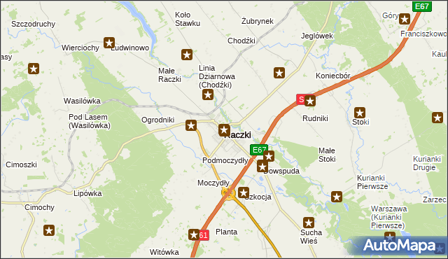mapa Raczki powiat suwalski, Raczki powiat suwalski na mapie Targeo