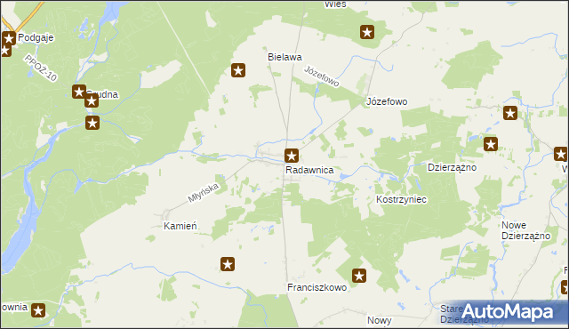 mapa Radawnica, Radawnica na mapie Targeo