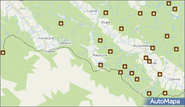 mapa Radocyna, Radocyna na mapie Targeo