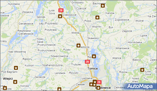 mapa Radocza, Radocza na mapie Targeo