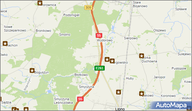 mapa Radomicko gmina Lipno, Radomicko gmina Lipno na mapie Targeo