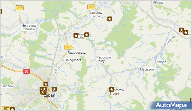 mapa Radostów Dolny, Radostów Dolny na mapie Targeo