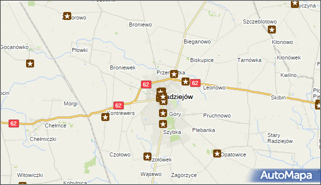 mapa Radziejów, Radziejów na mapie Targeo