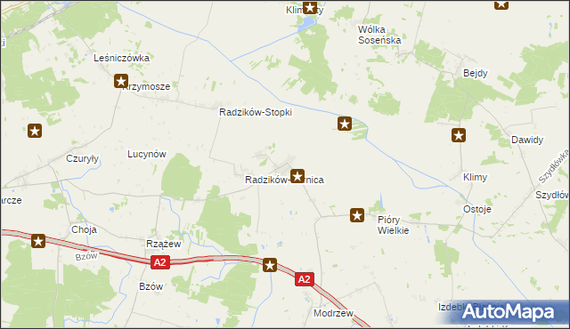 mapa Radzików Wielki, Radzików Wielki na mapie Targeo