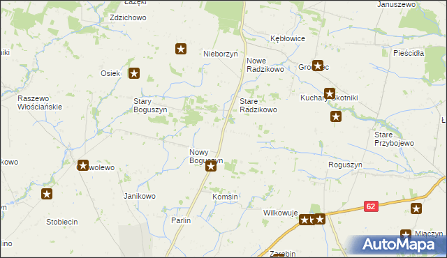 mapa Radzikowo Scalone, Radzikowo Scalone na mapie Targeo