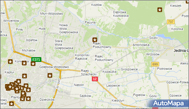 mapa Rajec Poduchowny, Rajec Poduchowny na mapie Targeo
