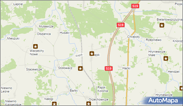 mapa Rajsk, Rajsk na mapie Targeo