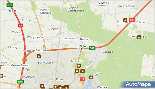 mapa Raków Duży, Raków Duży na mapie Targeo