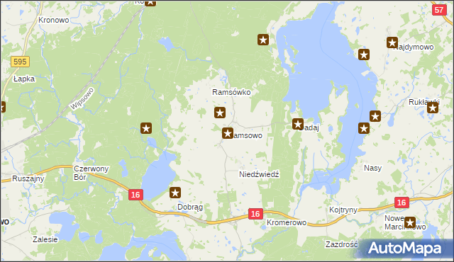 mapa Ramsowo, Ramsowo na mapie Targeo
