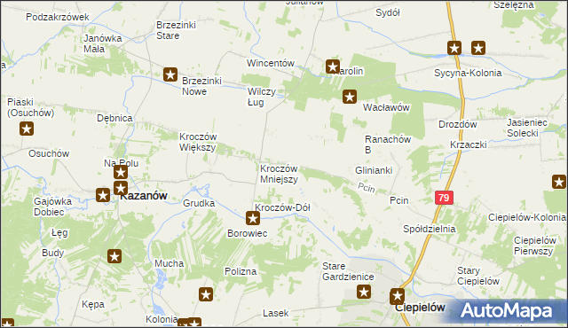 mapa Ranachów-Wieś, Ranachów-Wieś na mapie Targeo