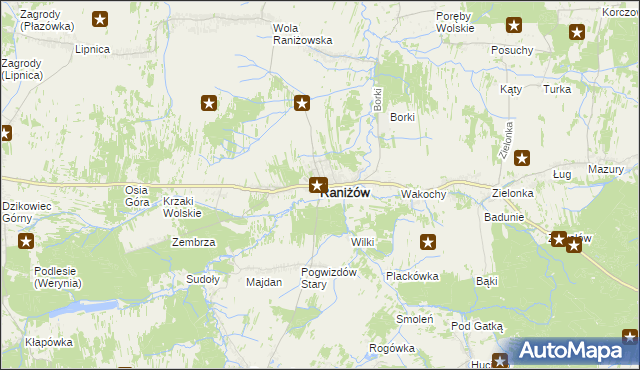 mapa Raniżów, Raniżów na mapie Targeo