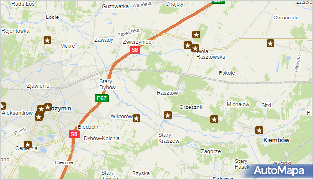 mapa Rasztów, Rasztów na mapie Targeo