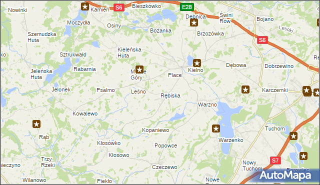 mapa Rębiska gmina Szemud, Rębiska gmina Szemud na mapie Targeo