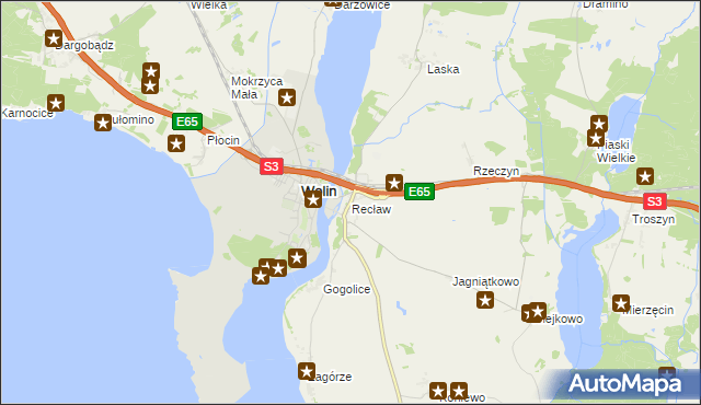 mapa Recław, Recław na mapie Targeo