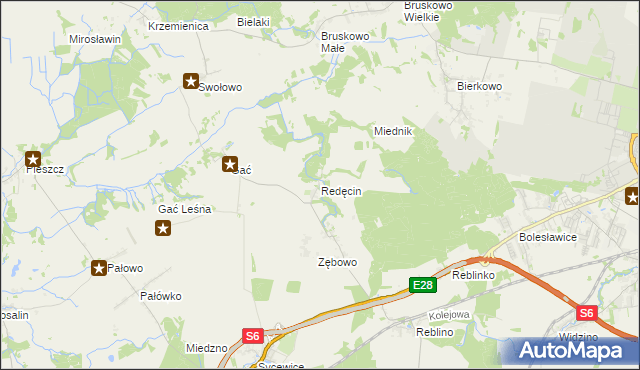 mapa Redęcin, Redęcin na mapie Targeo