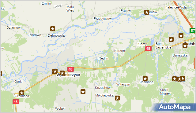 mapa Redlin, Redlin na mapie Targeo