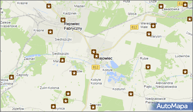 mapa Rejowiec powiat chełmski, Rejowiec powiat chełmski na mapie Targeo