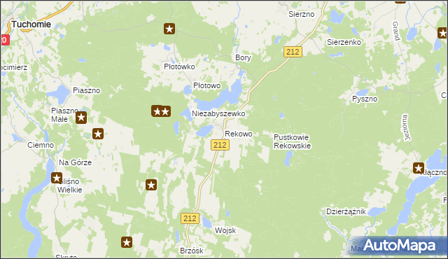 mapa Rekowo gmina Bytów, Rekowo gmina Bytów na mapie Targeo