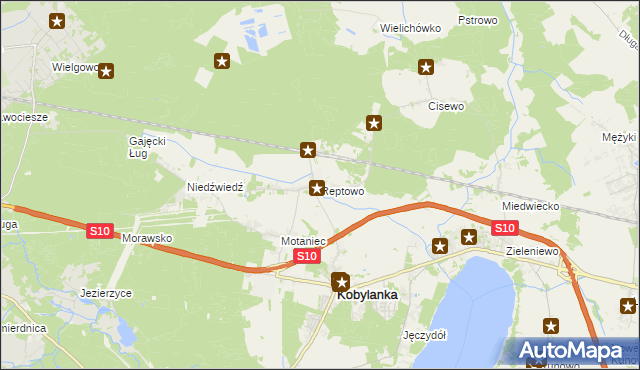 mapa Reptowo gmina Kobylanka, Reptowo gmina Kobylanka na mapie Targeo