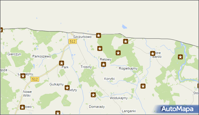 mapa Retowy, Retowy na mapie Targeo