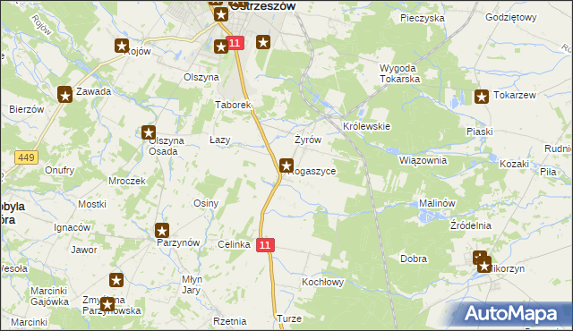 mapa Rogaszyce gmina Ostrzeszów, Rogaszyce gmina Ostrzeszów na mapie Targeo