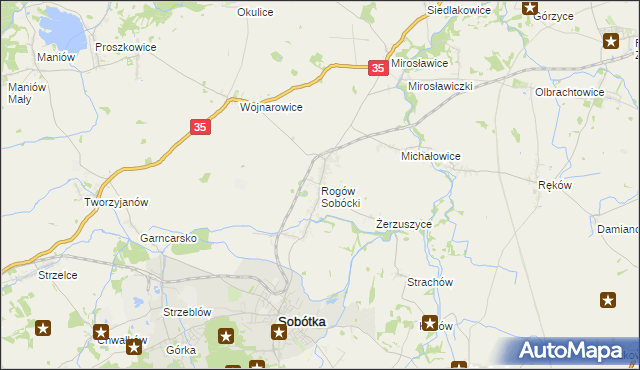 mapa Rogów Sobócki, Rogów Sobócki na mapie Targeo