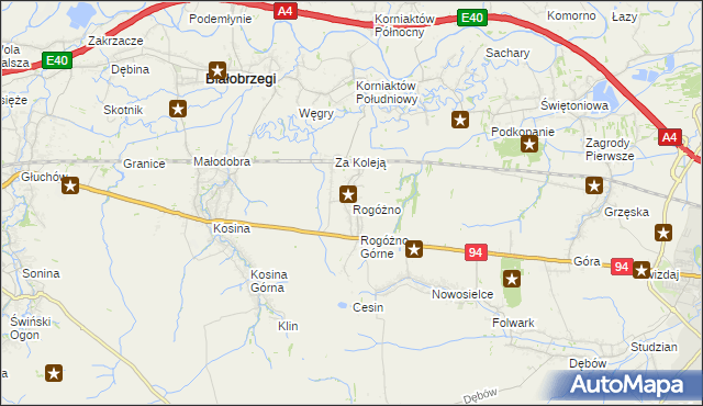 mapa Rogóżno, Rogóżno na mapie Targeo