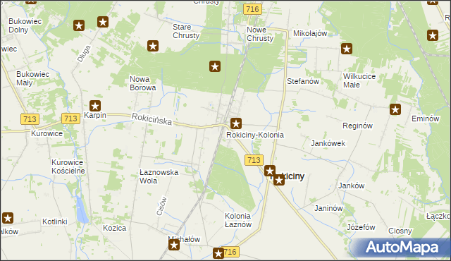 mapa Rokiciny-Kolonia, Rokiciny-Kolonia na mapie Targeo