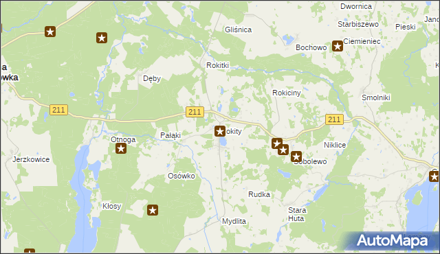 mapa Rokity gmina Czarna Dąbrówka, Rokity gmina Czarna Dąbrówka na mapie Targeo