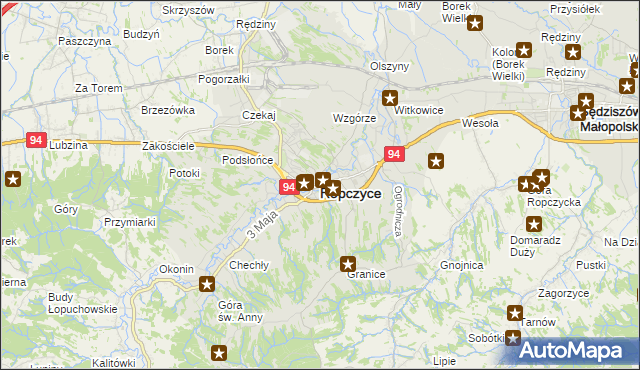mapa Ropczyce, Ropczyce na mapie Targeo