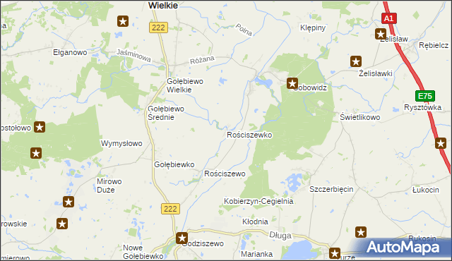 mapa Rościszewko, Rościszewko na mapie Targeo