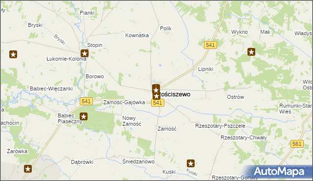 mapa Rościszewo powiat sierpecki, Rościszewo powiat sierpecki na mapie Targeo