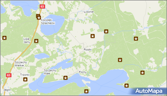 mapa Rostki gmina Pisz, Rostki gmina Pisz na mapie Targeo