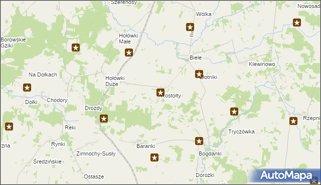 mapa Rostołty, Rostołty na mapie Targeo