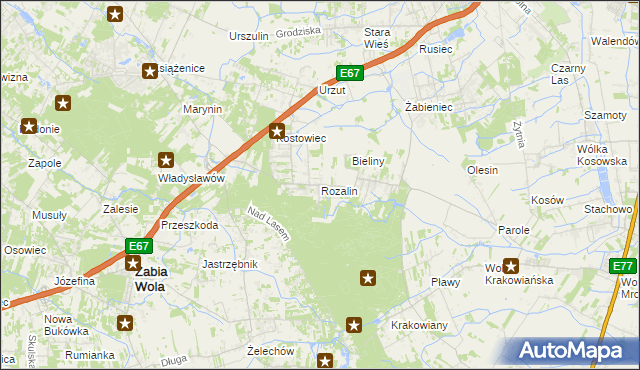mapa Rozalin gmina Nadarzyn, Rozalin gmina Nadarzyn na mapie Targeo