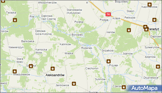 mapa Rożenek, Rożenek na mapie Targeo