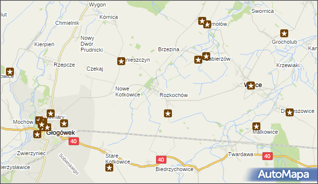 mapa Rozkochów gmina Walce, Rozkochów gmina Walce na mapie Targeo