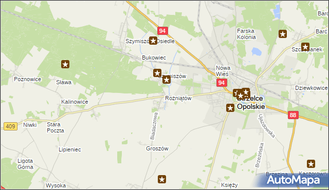 mapa Rożniątów, Rożniątów na mapie Targeo