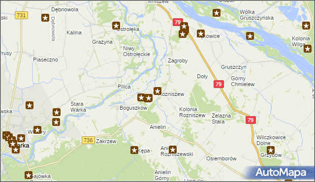 mapa Rozniszew, Rozniszew na mapie Targeo