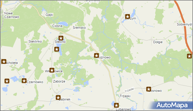 mapa Rożnowo gmina Banie, Rożnowo gmina Banie na mapie Targeo