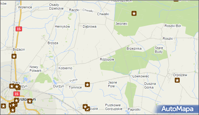 mapa Różopole, Różopole na mapie Targeo