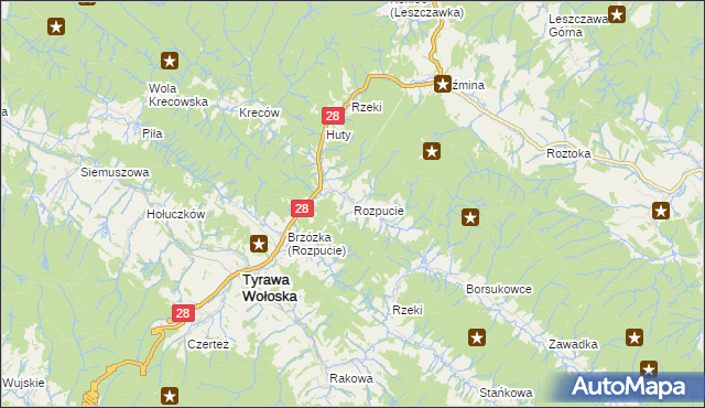 mapa Rozpucie, Rozpucie na mapie Targeo