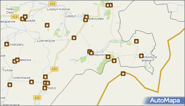 mapa Rozumice, Rozumice na mapie Targeo