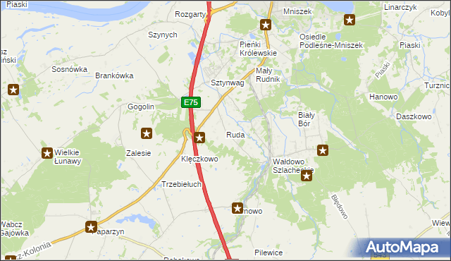 mapa Ruda gmina Grudziądz, Ruda gmina Grudziądz na mapie Targeo