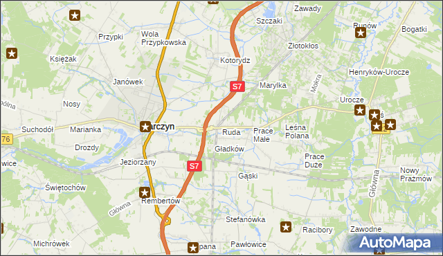 mapa Ruda gmina Tarczyn, Ruda gmina Tarczyn na mapie Targeo