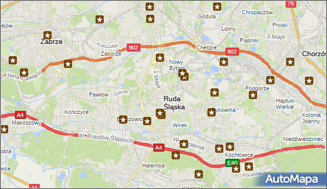 mapa Rudy Śląskiej, Ruda Śląska na mapie Targeo