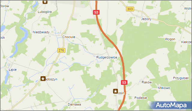 mapa Rudgerzowice, Rudgerzowice na mapie Targeo