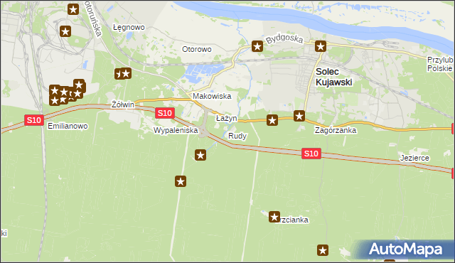 mapa Rudy gmina Solec Kujawski, Rudy gmina Solec Kujawski na mapie Targeo