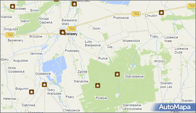 mapa Rulice, Rulice na mapie Targeo