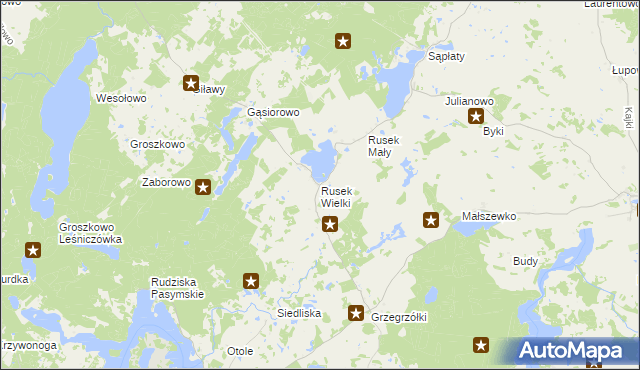 mapa Rusek Wielki, Rusek Wielki na mapie Targeo